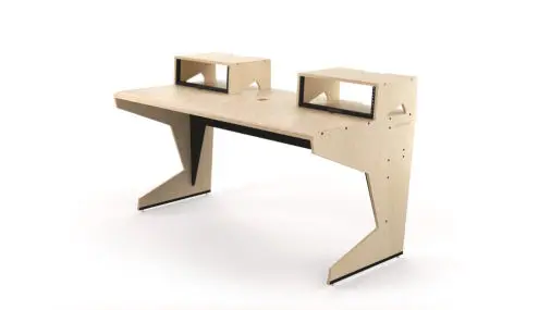 Sessiondesk BIG HOME b-stock, Studiodesk mit 2 3HE Racks und Keyboardlade
